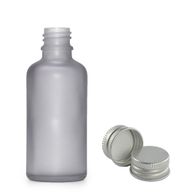 Mat Siva Staklena Bočica s Aluminijskim Čepom 50ml