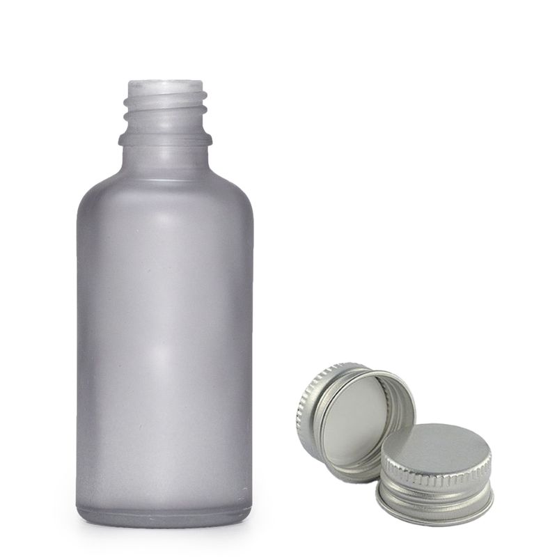 Mat Siva Staklena Bočica s Aluminijskim Čepom 50ml