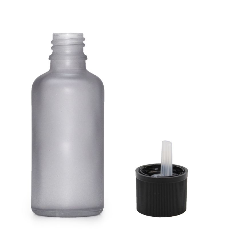 Mat Siva Staklena Bočica sa Sigurnosnim Čepom i Kapaljkom za Djecu 50ml