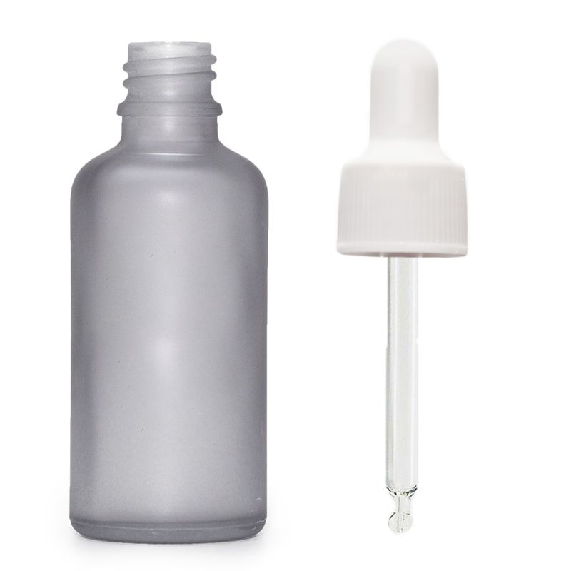 Mat Siva Staklena Bočica s Bijelom Pipetom 100ml