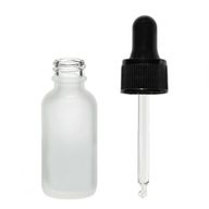 Mat Bijela Staklena Bočica s Crnom Pipetom 30ml