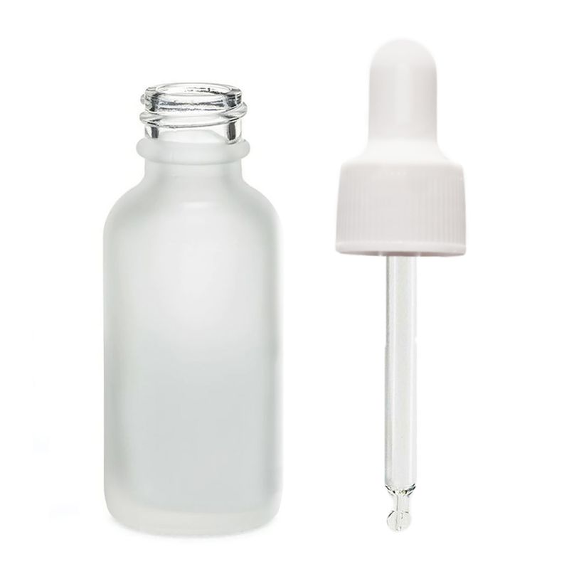Mat Bijela Staklena Bočica s Bijelom Pipetom 50ml