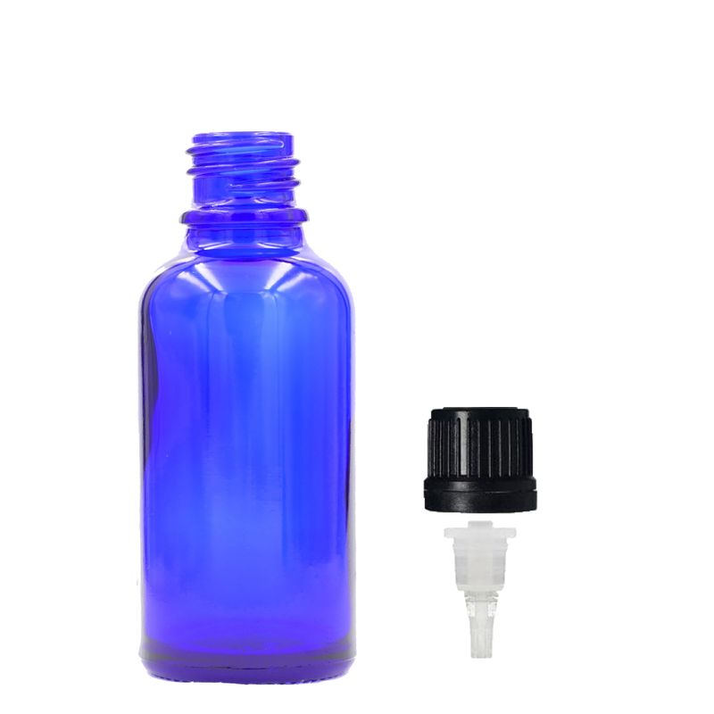 Plava Staklena Bočica s Kapaljkom i Čepom 30ml
