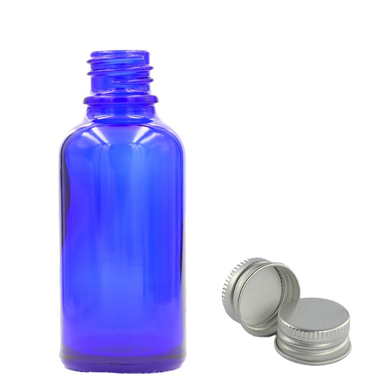 Plava Staklena Bočica 50ml s Aluminijskim Čepom