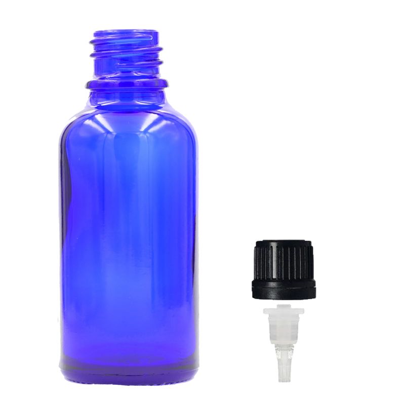 Plava Staklena Bočica s Kapaljkom i Čepom 100ml