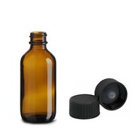 Boca od Jantarnog Stakla Boston s Crnim Plastičnim Čepom 60ml