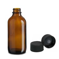 Boca od Jantarnog Stakla Boston s Crnim Plastičnim Čepom 230ml