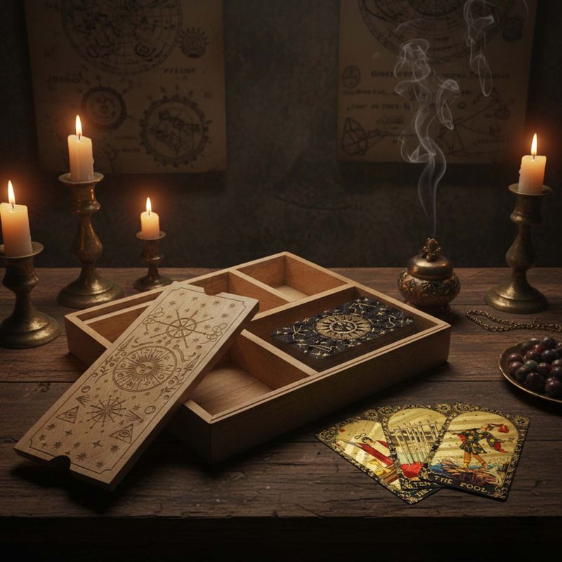 Tarot Kutija s Četiri Pretinca i Držačem za Karte