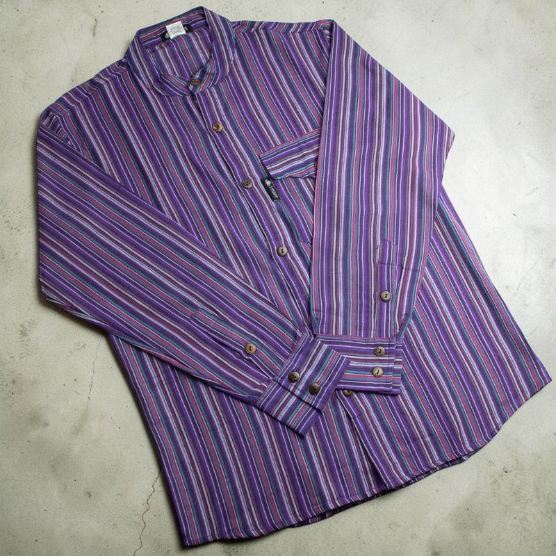 Nomad Sari Grandad košulja - Crno-ljubičasta - XL