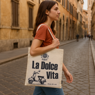 Ikonična Basic Platnena Vrećica - La Dolce Vita (40x36cm) - Prirodna 4oz
