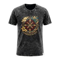 Nomad Sari stonewashed pamučna majica - Kompas života - Grafit - S