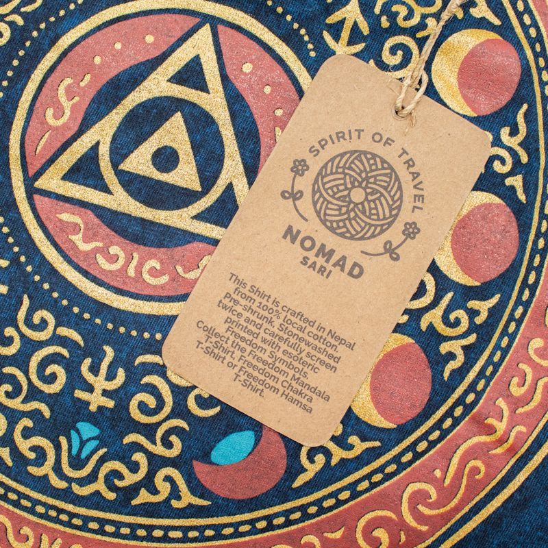 Nomad Sari stonewashed pamučna majica - Stay Wild Moon Child - Plava - S