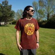 Nomad Sari stonewashed pamučna majica - Dragon Mandala - Bordo - S