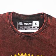Nomad Sari stonewashed pamučna majica - Dragon Mandala - Bordo - S
