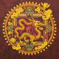 Nomad Sari stonewashed pamučna majica - Dragon Mandala - Bordo - S