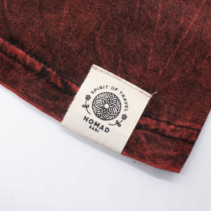 Nomad Sari stonewashed pamučna majica - Dragon Mandala - Bordo - S