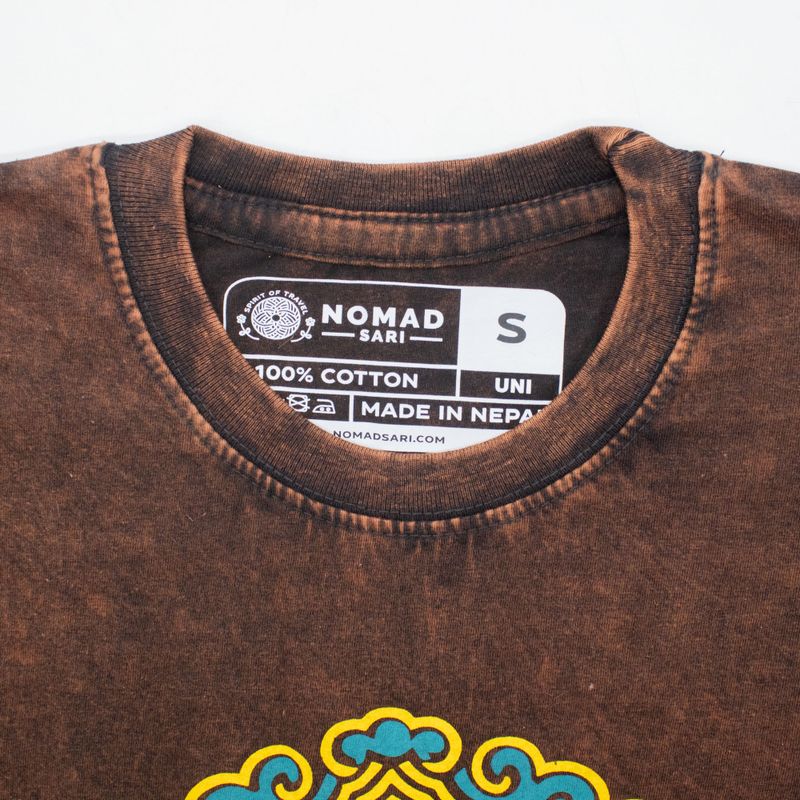 Nomad Sari stonewashed pamučna majica - Sunce & Zodijak - Smeđa - S