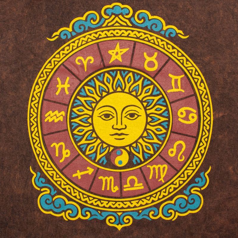 Nomad Sari stonewashed pamučna majica - Sunce & Zodijak - Smeđa - S