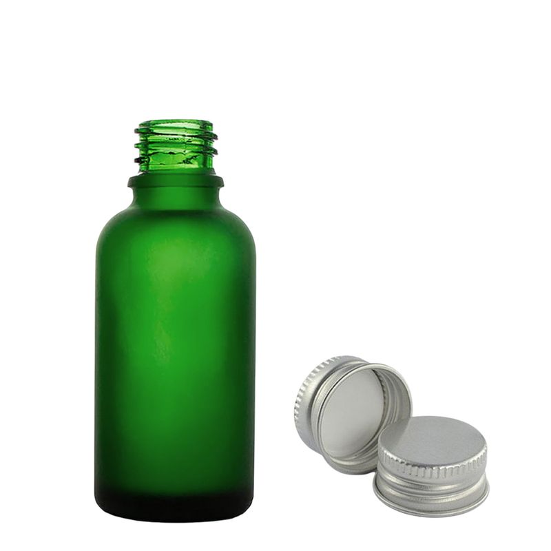 110x30 ml Mat zelena staklena bočica s kapaljkom i aluminijskom kapicom