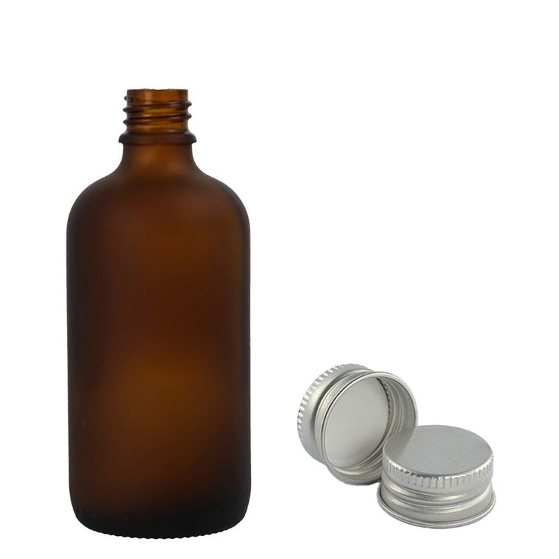50ml mat ambar staklena boca s kapaljkom i aluminijskim poklopcem