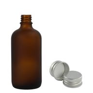 50ml mat ambar staklena boca s kapaljkom i aluminijskim poklopcem