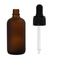 50 ml matirana jantarna staklena bočica s crnom pipetom