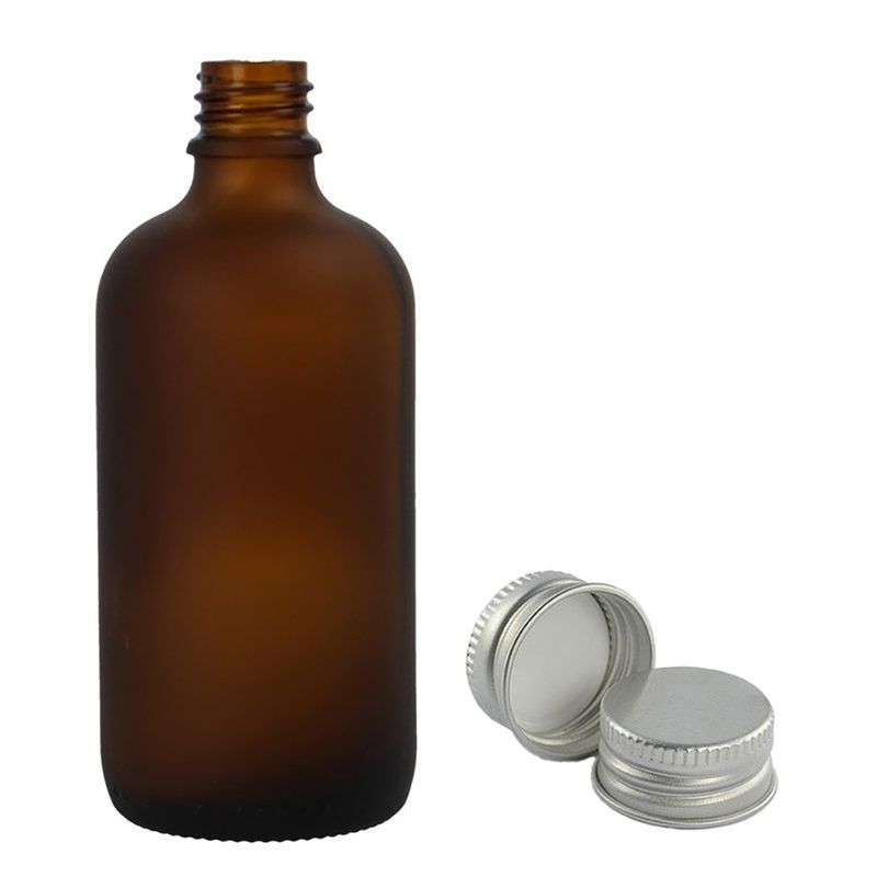 100 ml matirano jantarno staklena bočica s kapaljkom i aluminijskim poklopcem