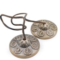 Premium Tibetanske Tingsha činijice od mesinga - Sedam čakri - cca 7 cm (255 g)