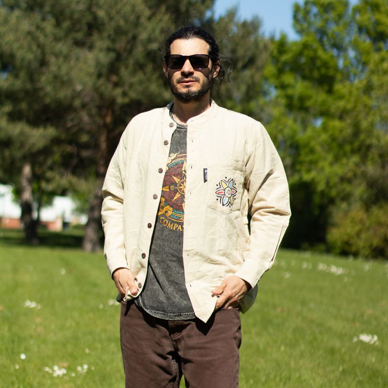 Nomad Sari stonewashed pamučna majica - Stay Wild Moon Child - Plava - S