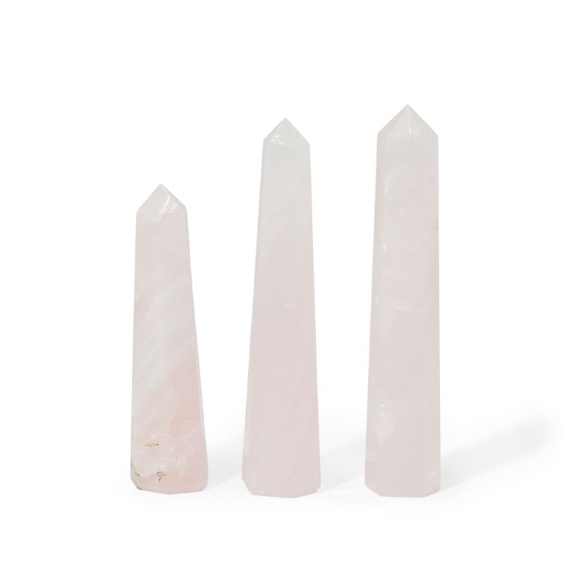 Kristalni obelisk, šesterostrani, približno 11 cm - Rozenkvarc