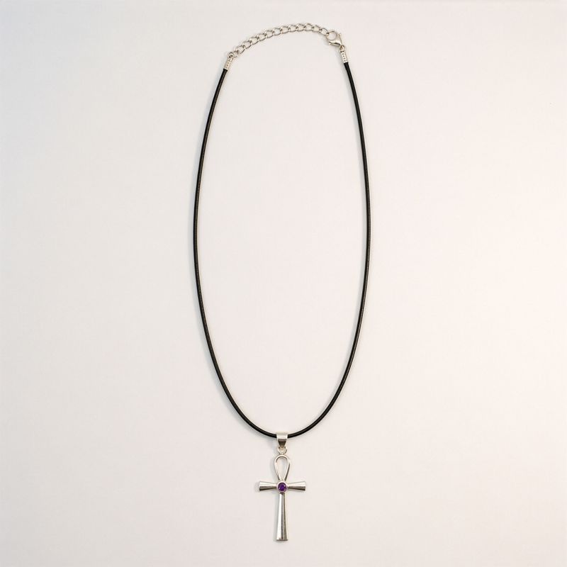 Indijski duhovni privjesak – posrebreni (crno uže 45 cm) – Ankh, simbol vječnog života