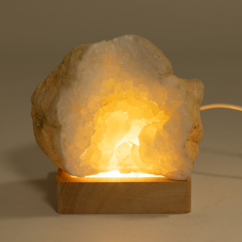 8 cm kvadratni drveni USB LED stalak - Hladno/Toplo/Dnevna svjetlost