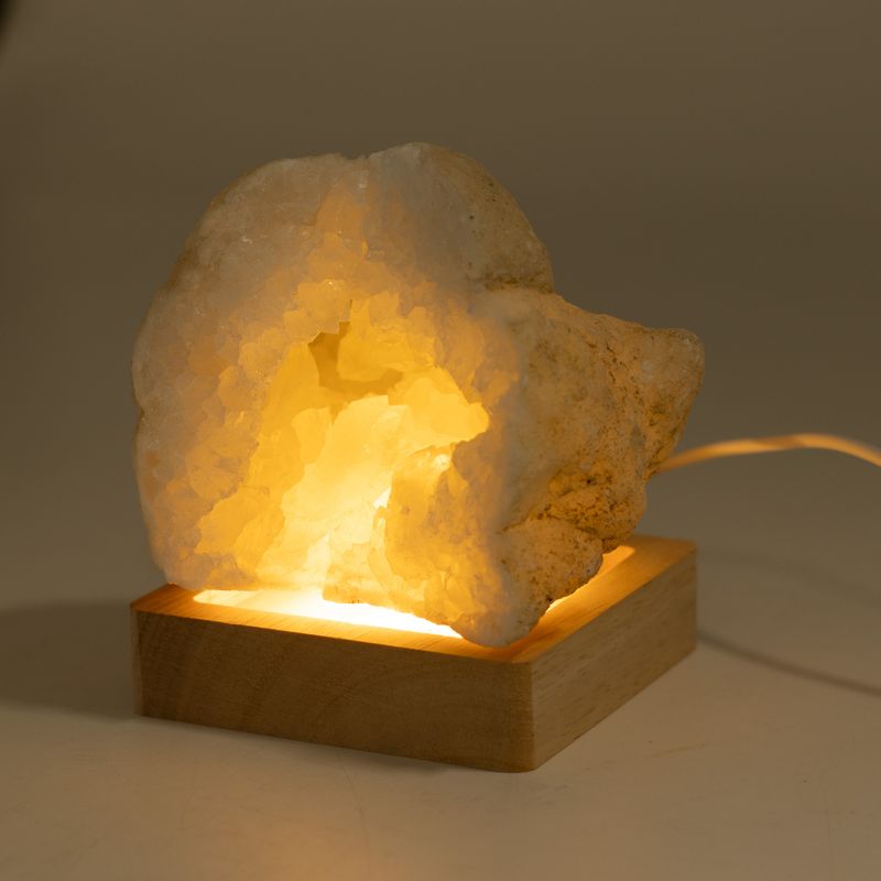 8 cm kvadratni drveni USB LED stalak - Hladno/Toplo/Dnevna svjetlost
