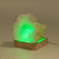 8 cm kvadratni drveni USB LED stalak - višebojan