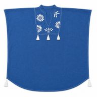 Nomad Sari iz Med kolekcije - kaftan - plava s kremastim vezom i resicama