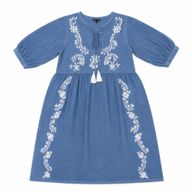 (M-L) Nomad Sari On the Med Collection - Haljina - tamno-plava s vezom i resom