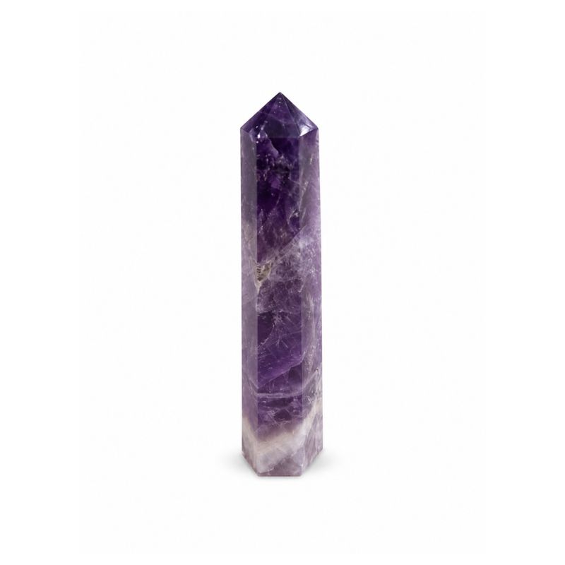 Poludragi kamen - šestostrani obelisk vrhovi, približno 11 cm - ametist