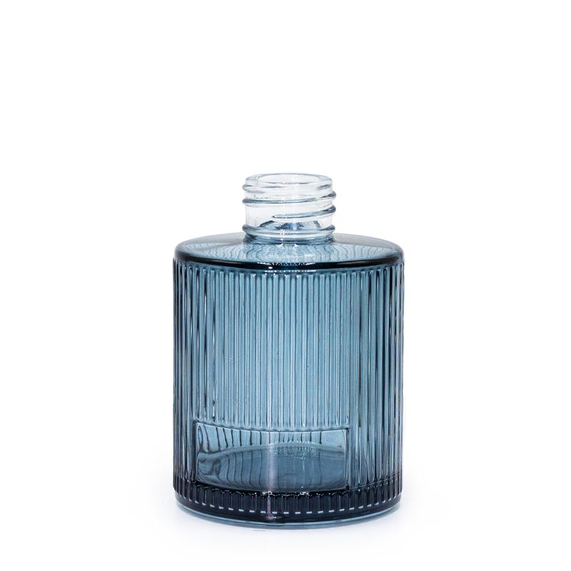 Okrugla Rebrasta Boca za Difuzor s Drvenim Štapićima (28mm Grlo) 150ml - Smoky Blue