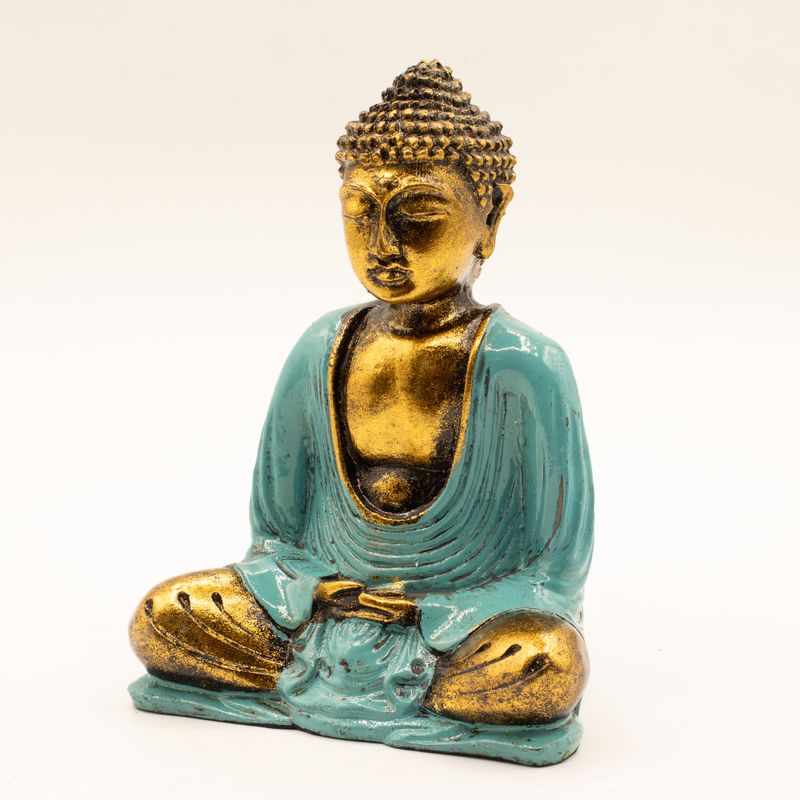 Tirkizno-plava i zlatna Buddha - Srednje veličine