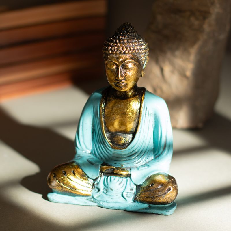 Tirkizno-plava i zlatna Buddha - Srednje veličine