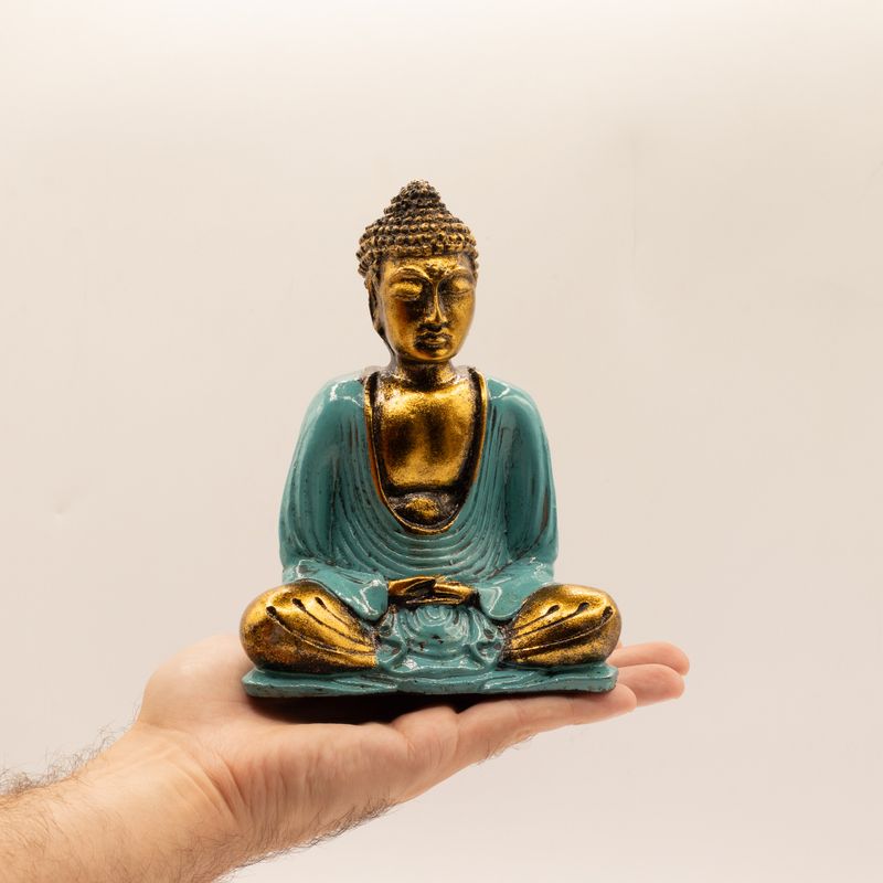 Tirkizno-plava i zlatna Buddha - Srednje veličine
