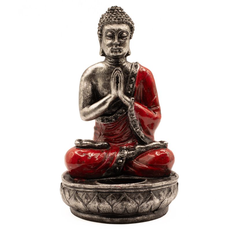 Buddha svijećnjak - crveni - srednji