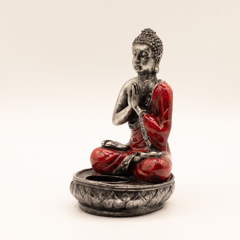 Buddha svijećnjak - crveni - srednji