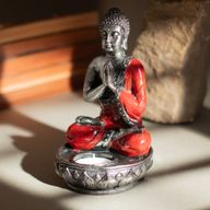 Buddha svijećnjak - crveni - srednji