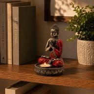 Buddha svijećnjak - crveni - srednji