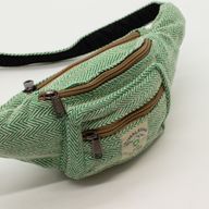Torba na pojas od pamuka i konoplje (ili torba oko pojasa) - boja sage