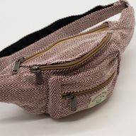 Torba na pojas u stilu pamuka i konoplje (ili Fanny torba) - vino crvena