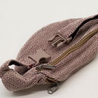 Torba na pojas u stilu pamuka i konoplje (ili Fanny torba) - vino crvena