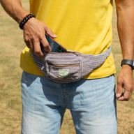 Torba na pojas od pamuka i konoplje (ili torba oko pojasa) - plava