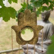 Indijski zvončići - Hamsa veliko ogledalo - 5 zvona - 19 × 65 cm